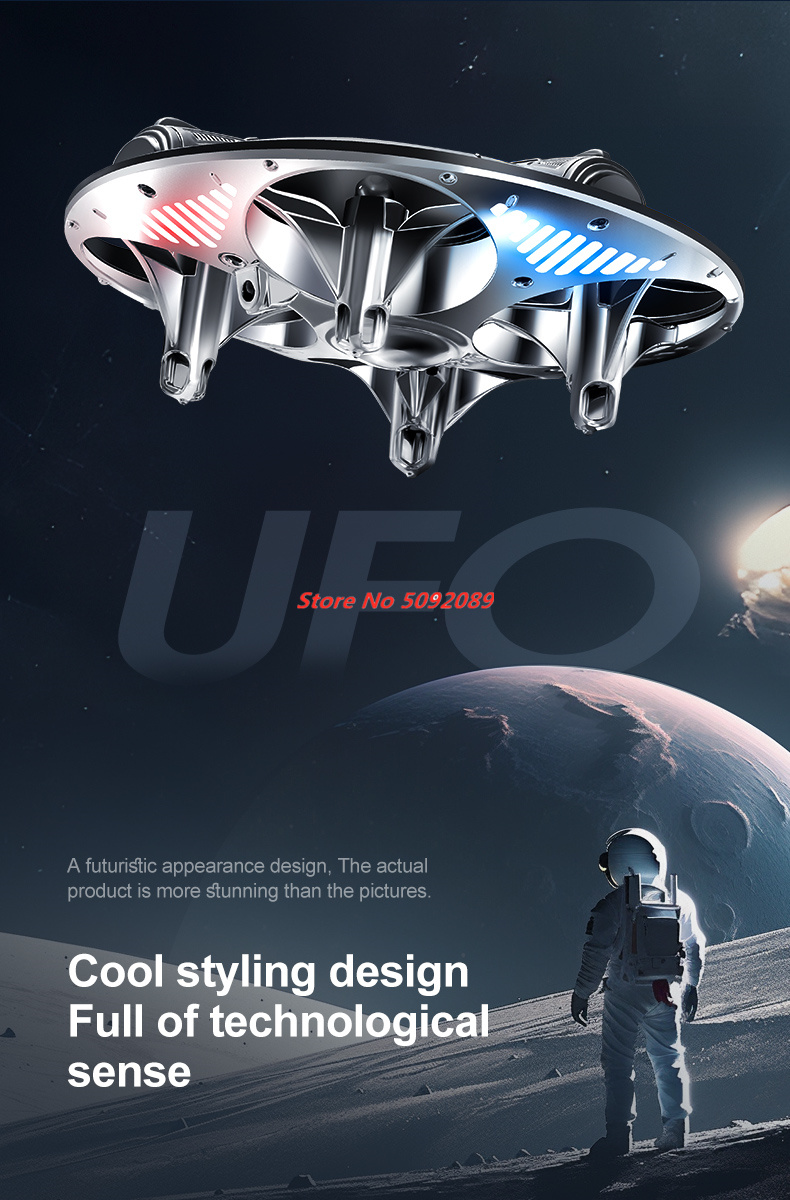Drone Led Light - Mini Helicóptero RC Inteligente com Controle