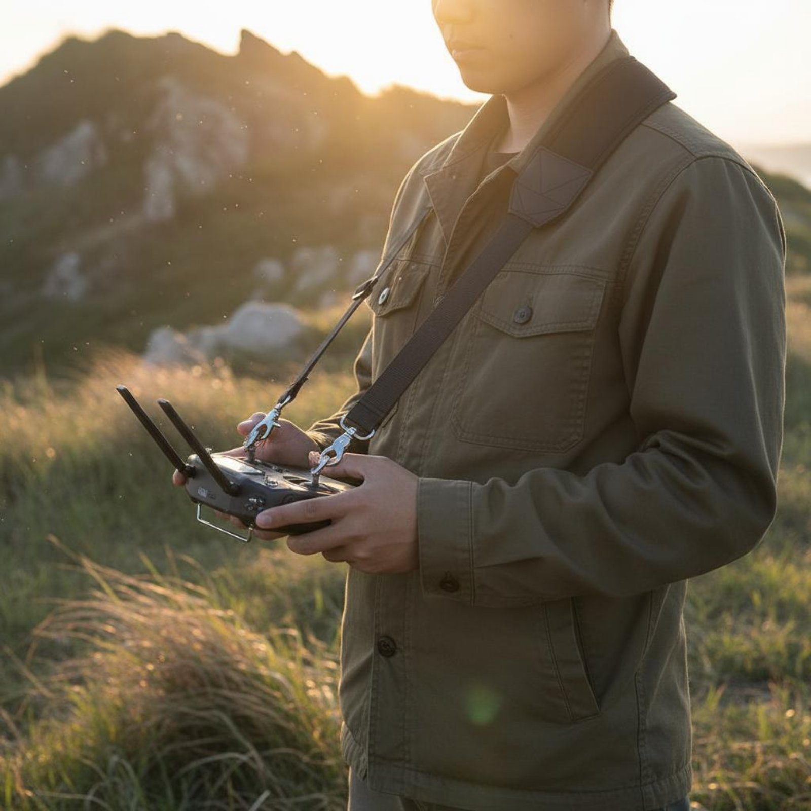 Drone Arm - Alça para transmissor de drone, instalação