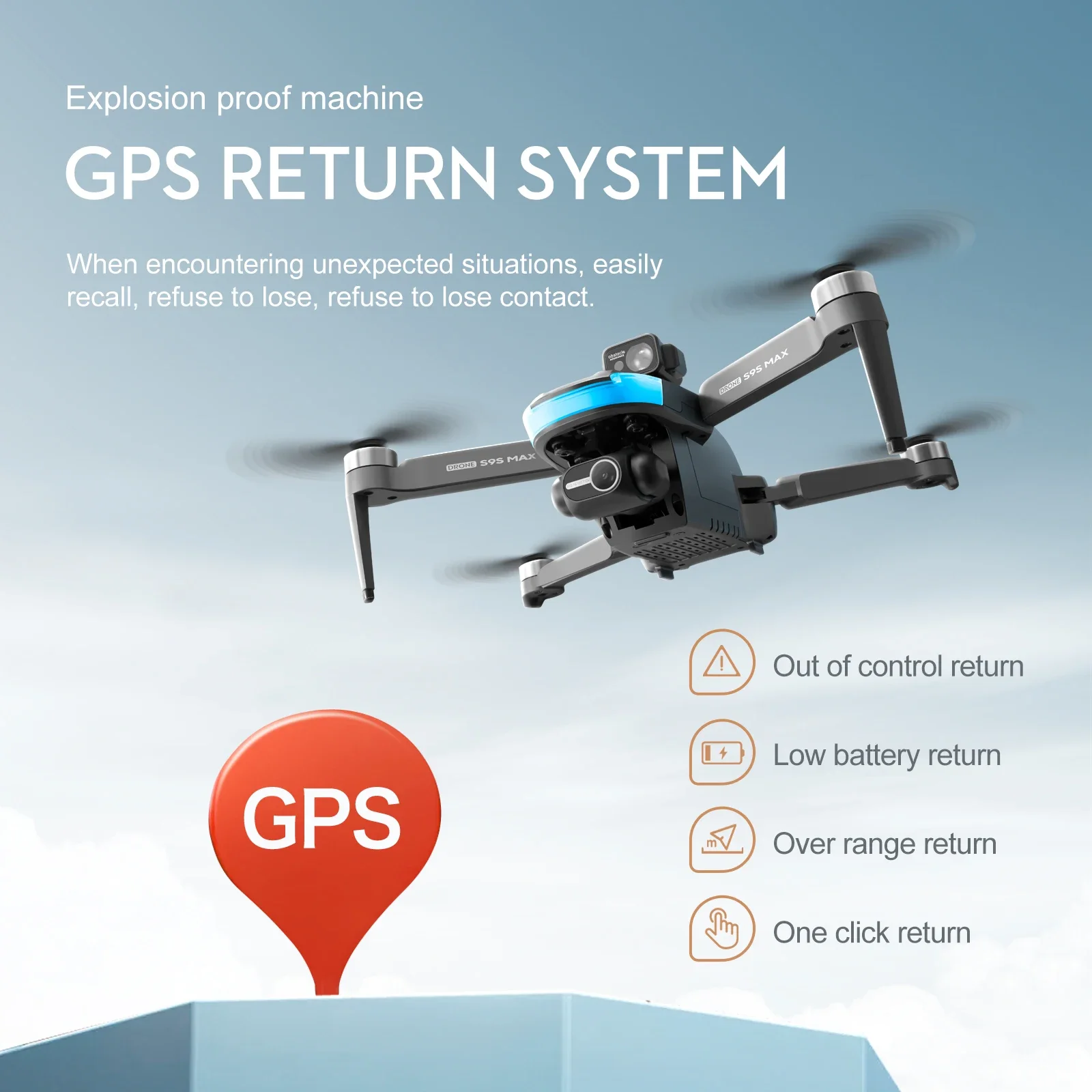 Novo s9s max mini drone 4k 2 e - Drone Gps Mount avaliação e preço