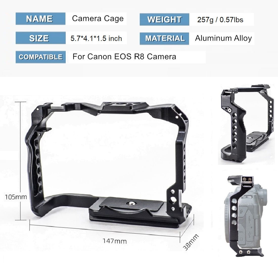 Gaiola de câmera com estrutura - Canon Camera Eos R8 avaliação e preço